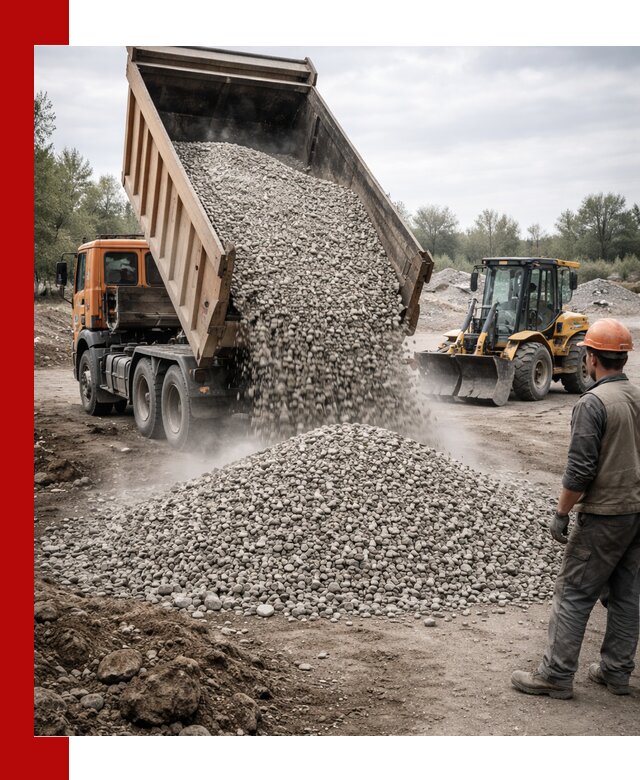 Доставка щебня в Подольске крупными и мелкими фракциями