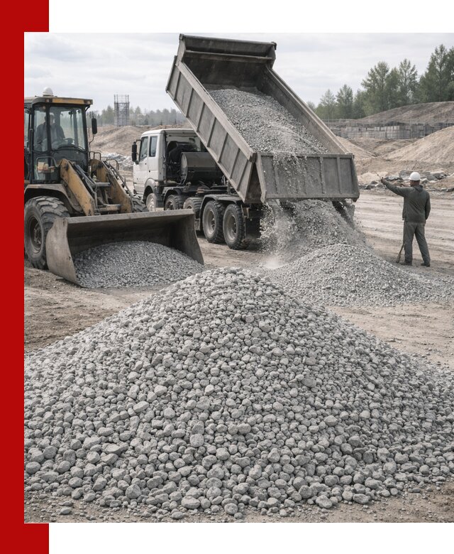 Доставка известнякового щебня фр. 5–20 в Подольске