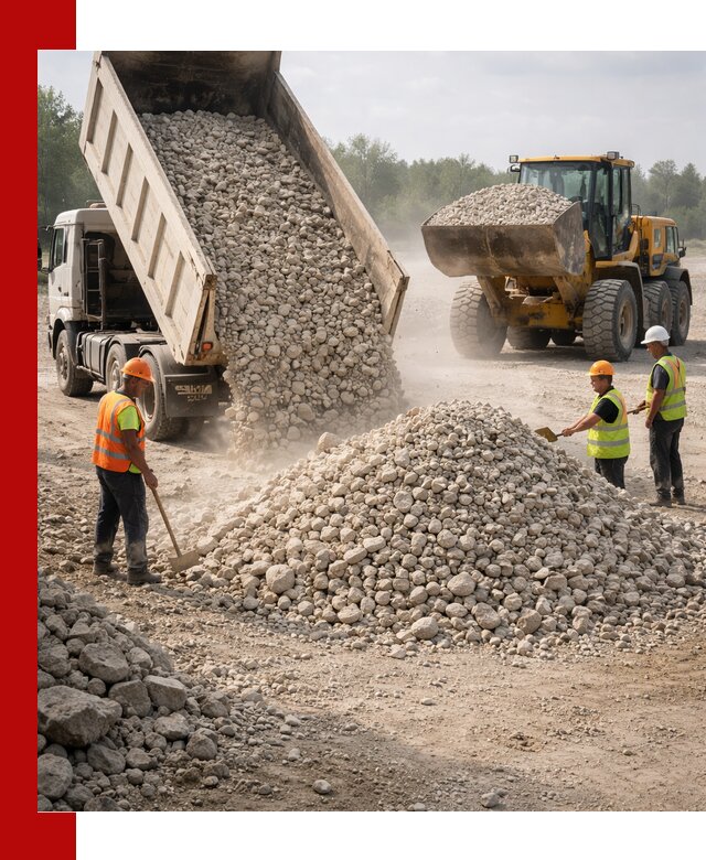 Доставка известнякового щебня фр. 40-70 в Подольске
