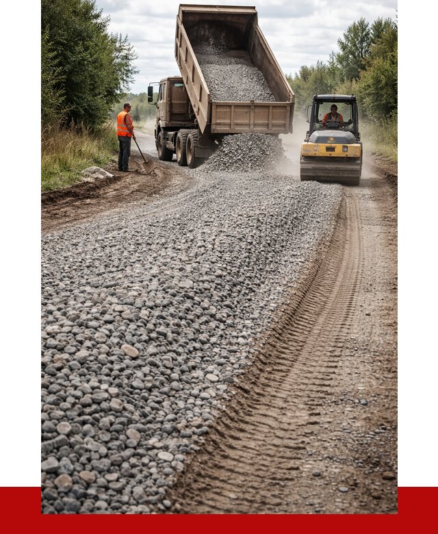 Щебень для отсыпки дороги в Подольске от 2813 р. ПРОНЕРУДПдл