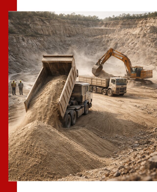 Карьерный песок навалом с доставкой в Подольске