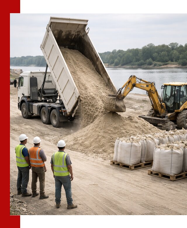 Доставка речного песка в Подольске самосвалами и погрузкой
