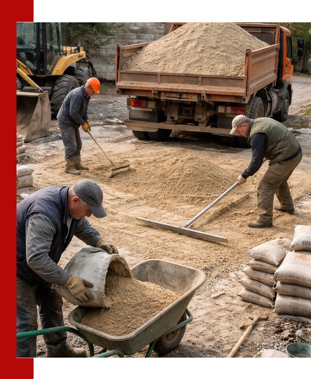 Поставка песка для стяжки в Подольске с быстрой доставкой