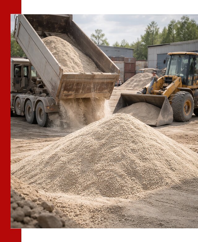 Кварцевый песок с доставкой в Подольске для строительных работ