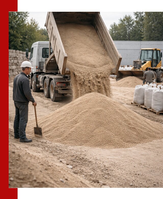 Кварцевый песок фракция 0–3 мм с доставкой в Подольске