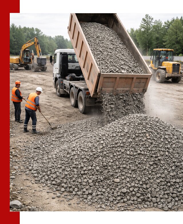 Доставка гравия фракции 40-70 в Подольске оптом и в розницу