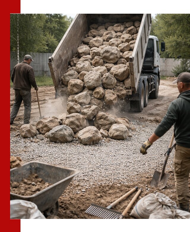 Доставка и укладка булыжника в Подольске