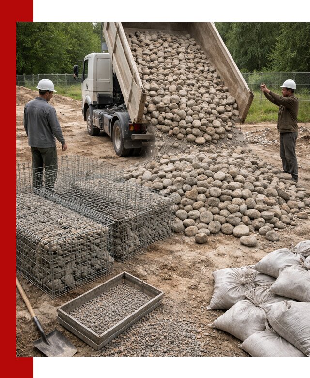 Камень для габионов фракция 70–151 в Подольске