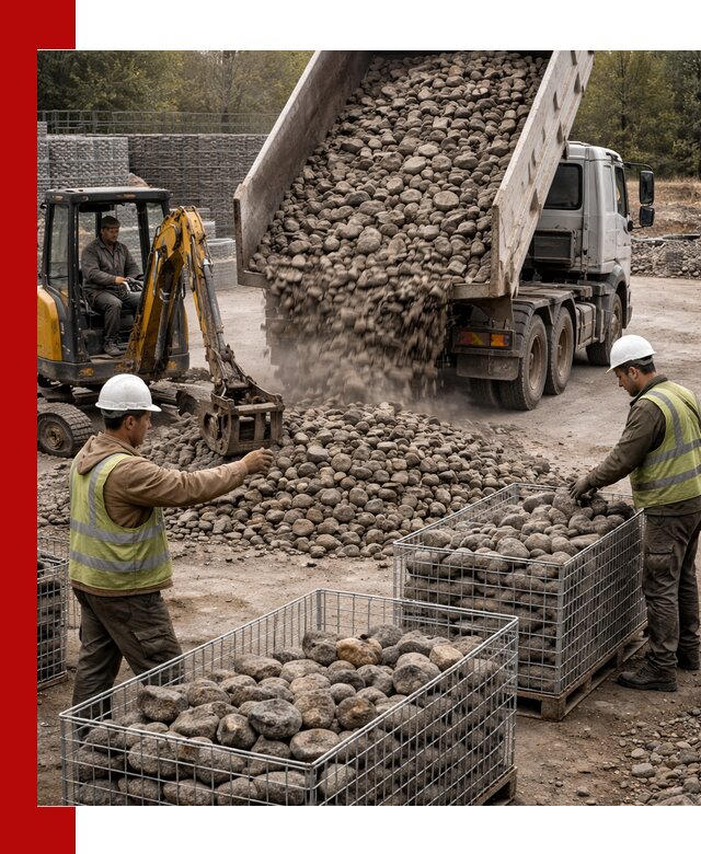 Камень для габионов фракция 100–201 в Подольске