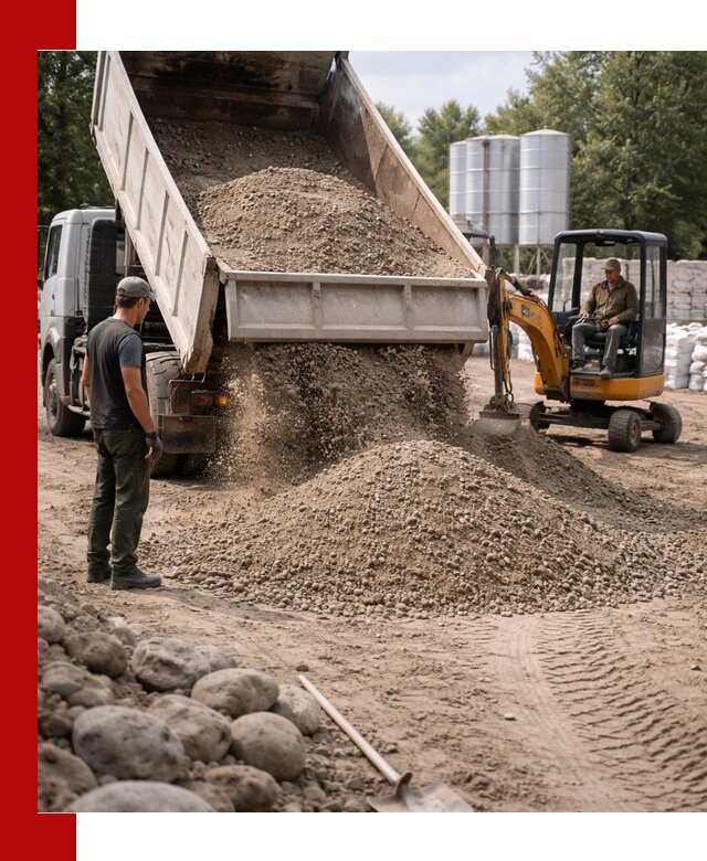 Доставка ПГС С3 в Подольске самосвалами и миксерами