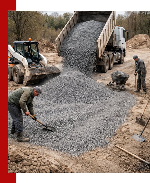 Отсев для подсыпки в Подольске — доставка и подсыпка на участок