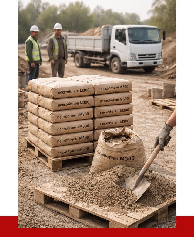 Пескобетон М300 в Подольске с доставкой от 4844 р. за куб | ПРОНЕРУДПдл