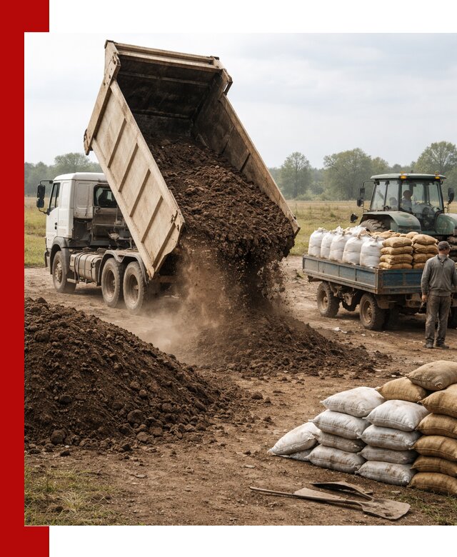 Доставка грунта и удобрений оптом в Подольске для сельхоз и строительства