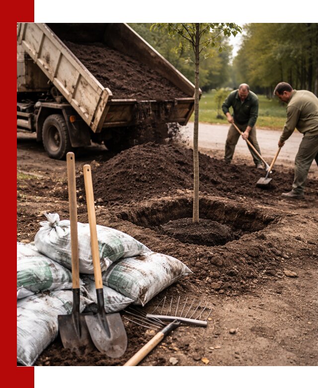 Грунт для посадки деревьев в Подольске — доставка и подготовка почвы