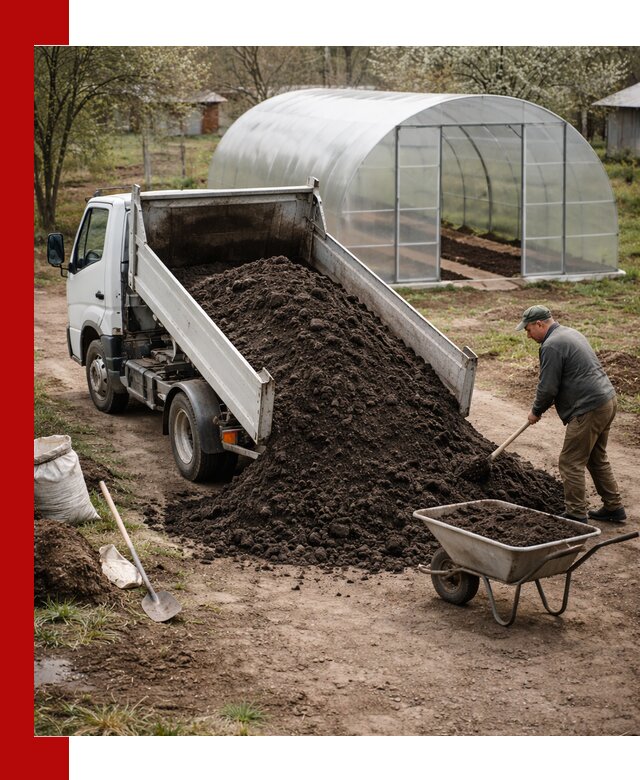 Чернозем для теплицы с доставкой в Подольске