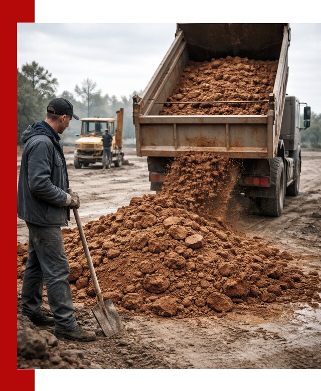Глина для засыпки в Подольске с доставкой самосвалами