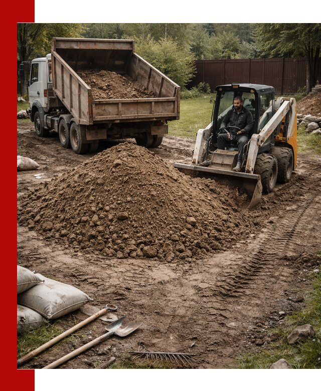 Суглинок для планировки участков в Подольске с доставкой и выгрузкой