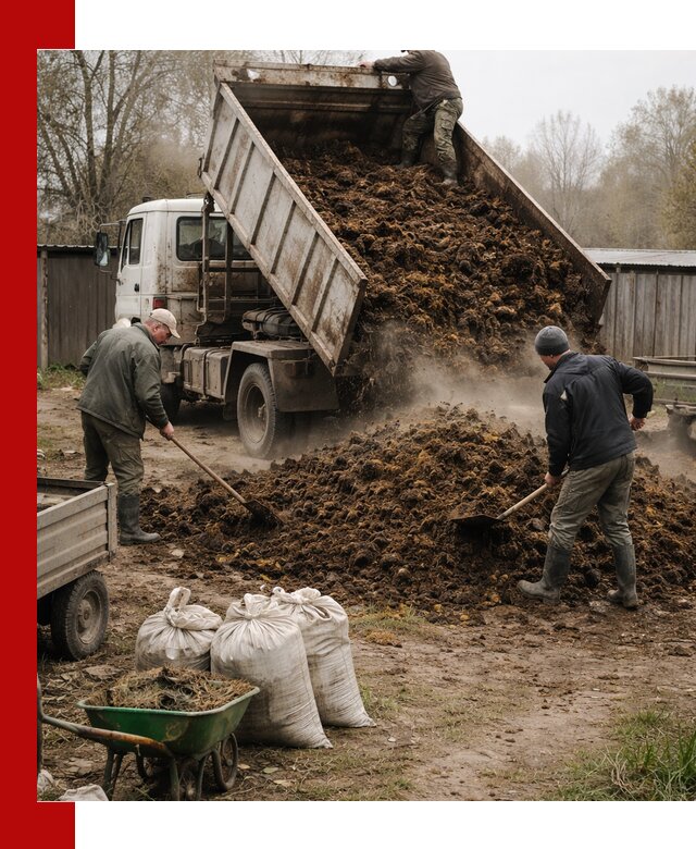 Доставка коровьего навоза самосвалом в Подольске