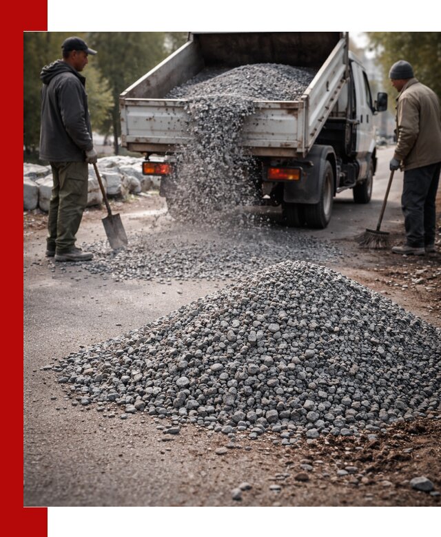 Гранитная крошка для посыпки дорог и тротуаров в Подольске