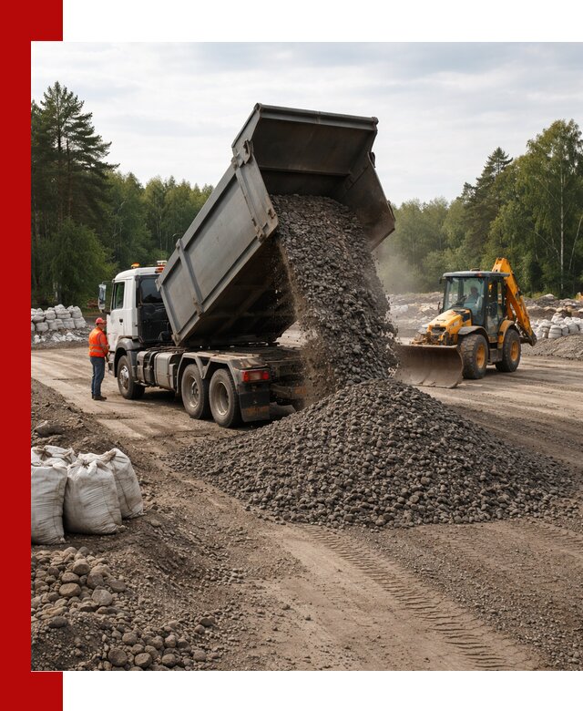 Доставка дробленого асфальта в Подольске для дорожных работ