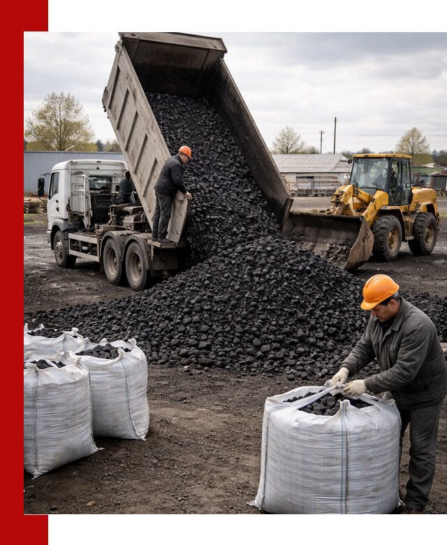 Доставка каменного угля в Подольске оптом и в розницу