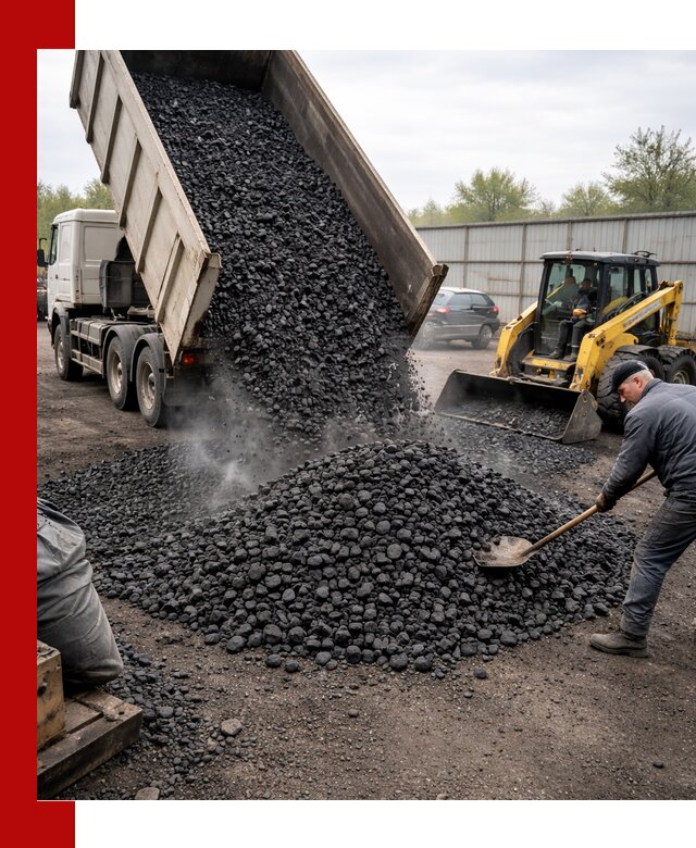 Доставка угля орех в Подольске оптом и в розницу