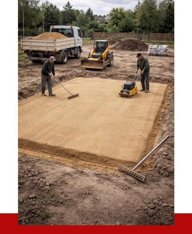 Устройство песчаной подушки в Подольске от 4688 р. ПРОНЕРУДПдл