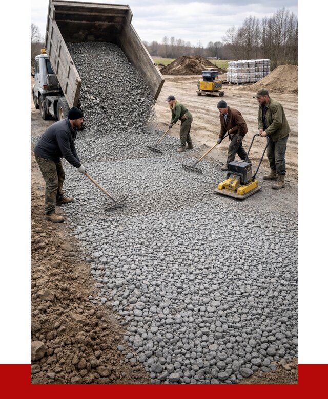 Устройство щебеночной подушки в Подольске от 4688 р. ПРОНЕРУДПдл