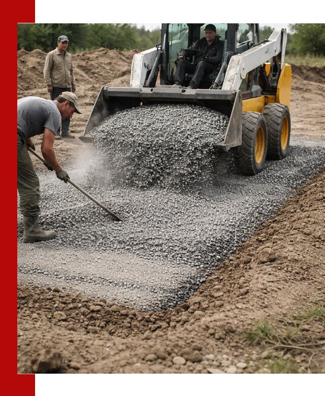 Устройство щебеночной подушки в Подольске для дорог и фундаментов